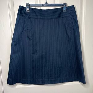 Merona Pinstripe A-Line Skirt (Navy Blue) - 12